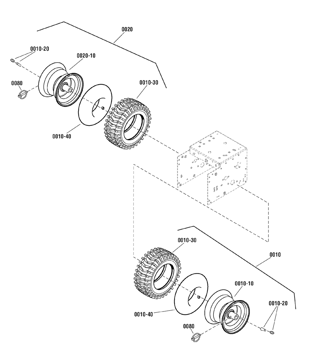 Wheels And Tires Group Diagram and Parts List for 1696026 2011 Briggs and Stratton Snow Blower